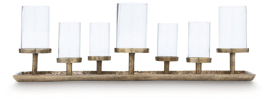 Wallmond - Antique Brass Finish - Candle Holder - Hornell Furniture Outlet