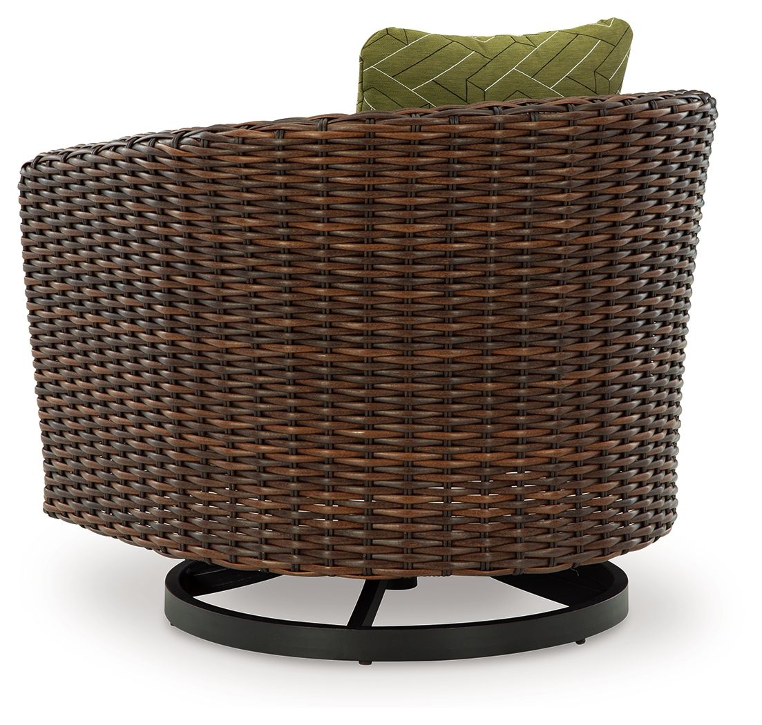 Horizon Hall - Brown / Green - Swivel Lounge With Cushion - Hornell Furniture Outlet