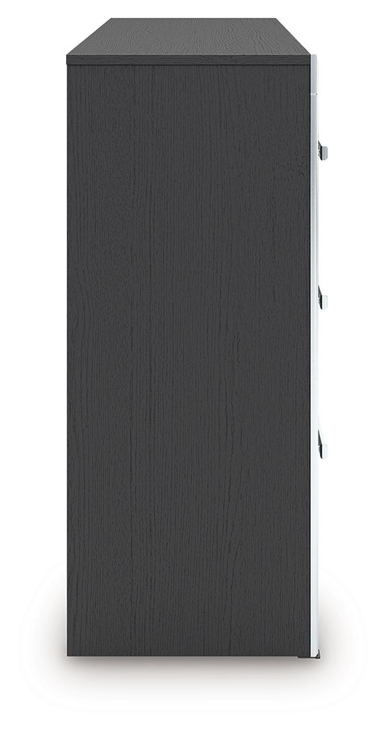 Zuraleus - Black - Six Drawer Dresser - Hornell Furniture Outlet