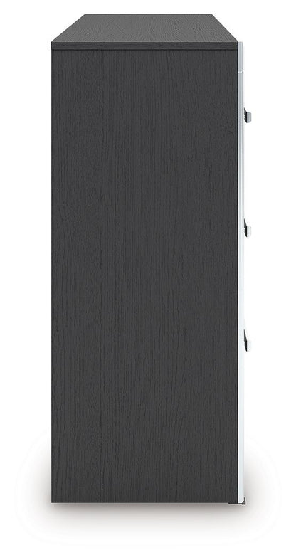 Zuraleus - Black - Six Drawer Dresser - Hornell Furniture Outlet