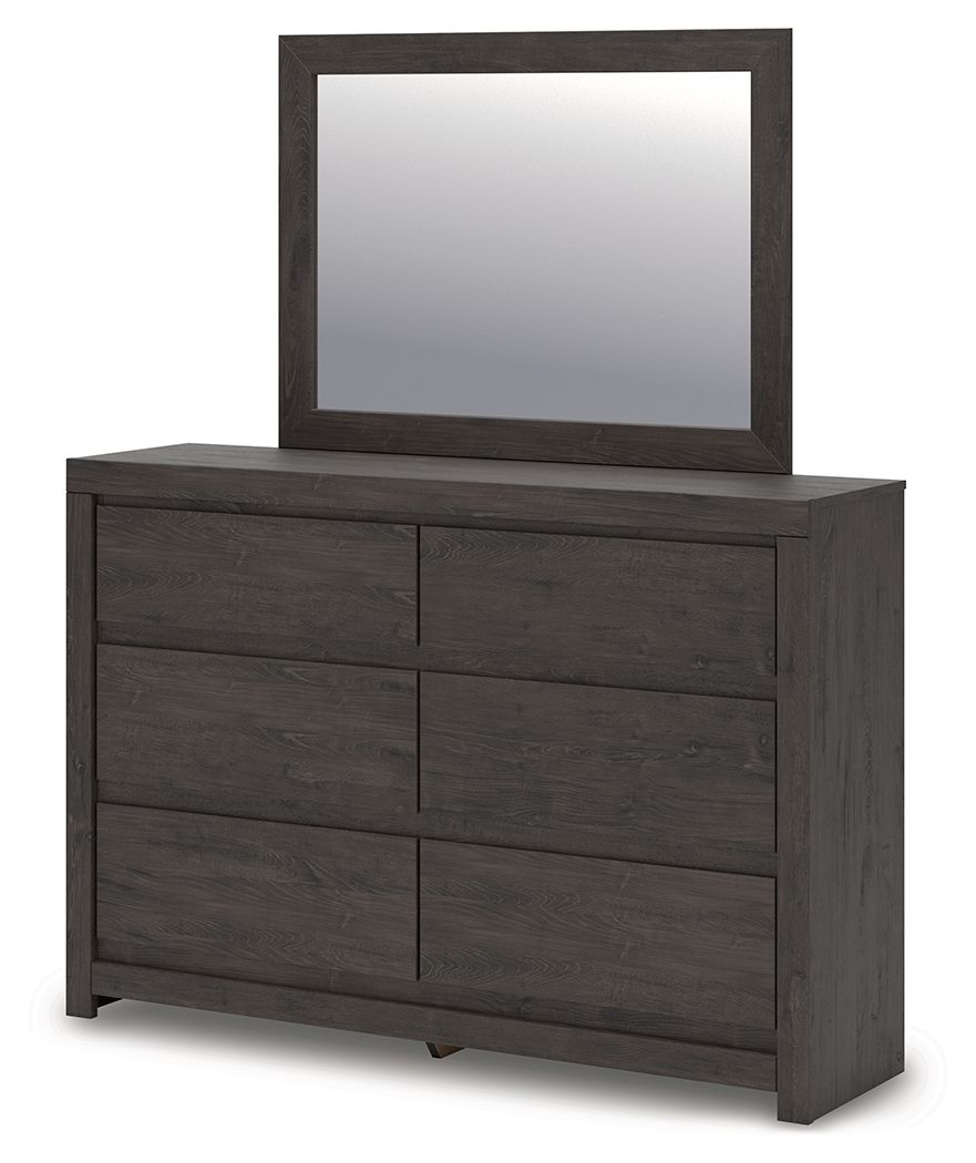 Fraluna - Charcoal - Dresser And Mirror - Hornell Furniture Outlet