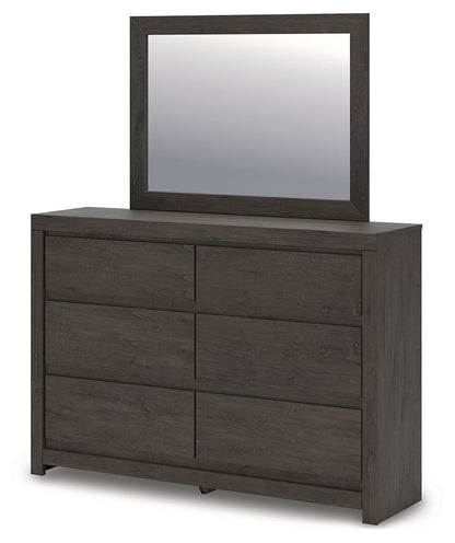 Fraluna - Charcoal - Dresser And Mirror - Hornell Furniture Outlet