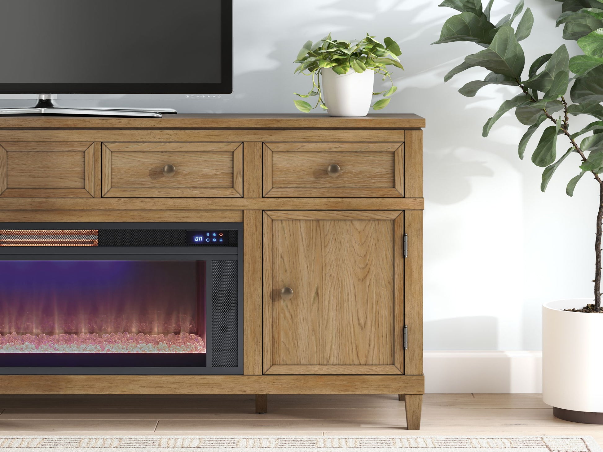 Sharlance - 81" TV Stand With Electric Fireplace - Hornell Furniture Outlet