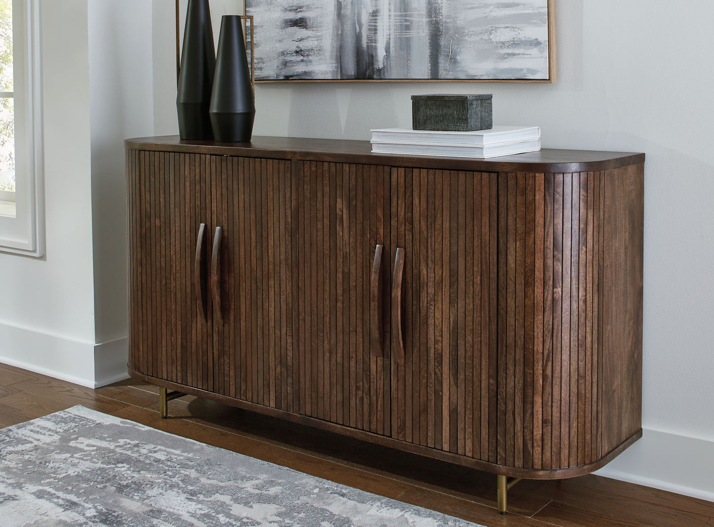 Amickly - Dark Brown - Accent Cabinet - Hornell Furniture Outlet