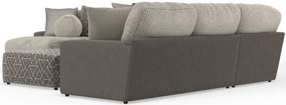 Canyon - 4 Piece Sectional With Cuddler Seat Cushions, Included Accent Pillows And Cocktail Ottoman (Left Side Facing Chaise) - Umber - Hornell Furniture Outlet