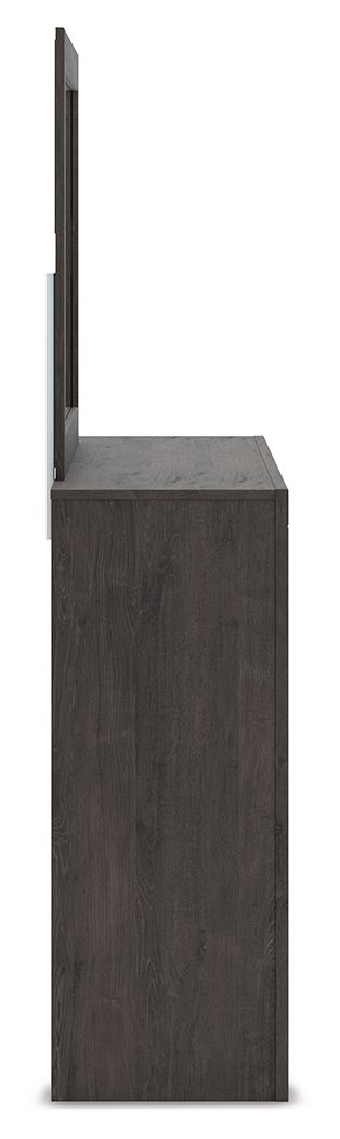 Fraluna - Charcoal - Dresser And Mirror - Hornell Furniture Outlet