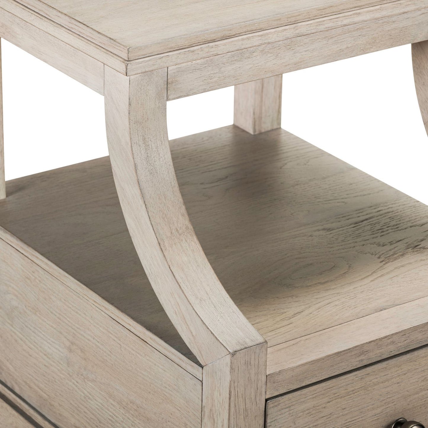 New Haven - Chairside Table - Sanctuary White - Hornell Furniture Outlet