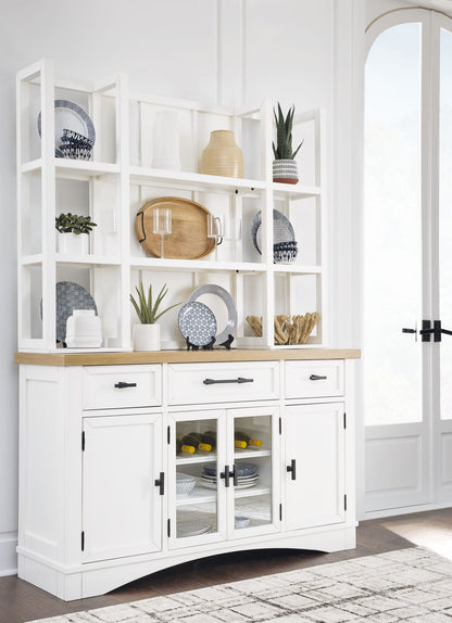Ashbryn - White / Natural - Dining Server And Hutch - Hornell Furniture Outlet