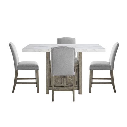 Grayson - Counter Height Set - Driftwood Base - Hornell Furniture Outlet