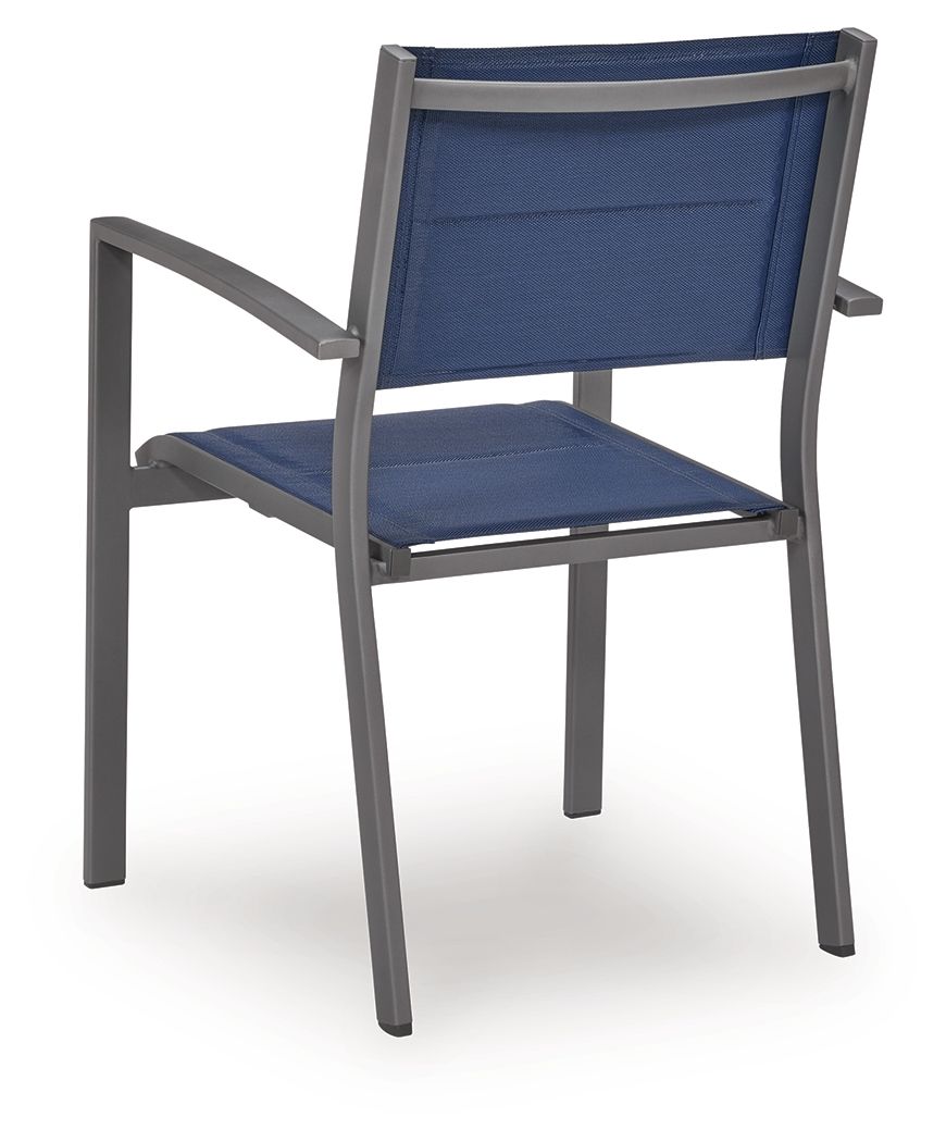 Rocky Creek - Sling Arm Chair (Set of 4) - Blue / Gray - Hornell Furniture Outlet