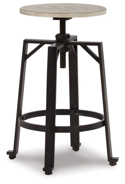 Karisslyn - Whitewash / Black - Swivel Stool (Set of 2) - Hornell Furniture Outlet