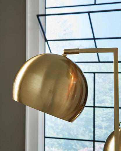 Sorcha - Metal Floor Lamp - Gold Finish / Black - Hornell Furniture Outlet
