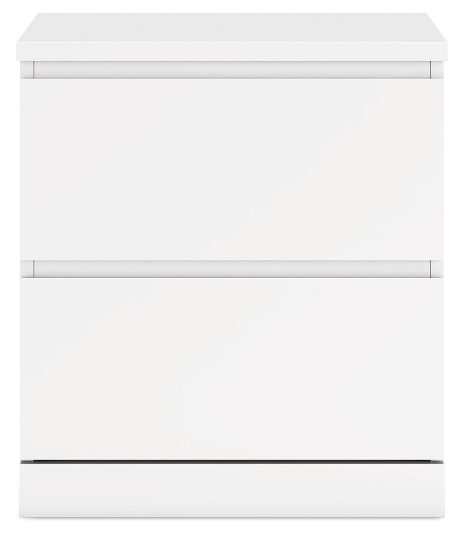 Onita - White - Two Drawer Night Stand - Hornell Furniture Outlet
