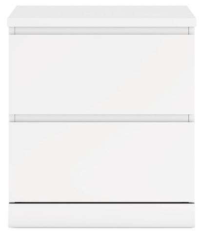 Onita - White - Two Drawer Night Stand - Hornell Furniture Outlet