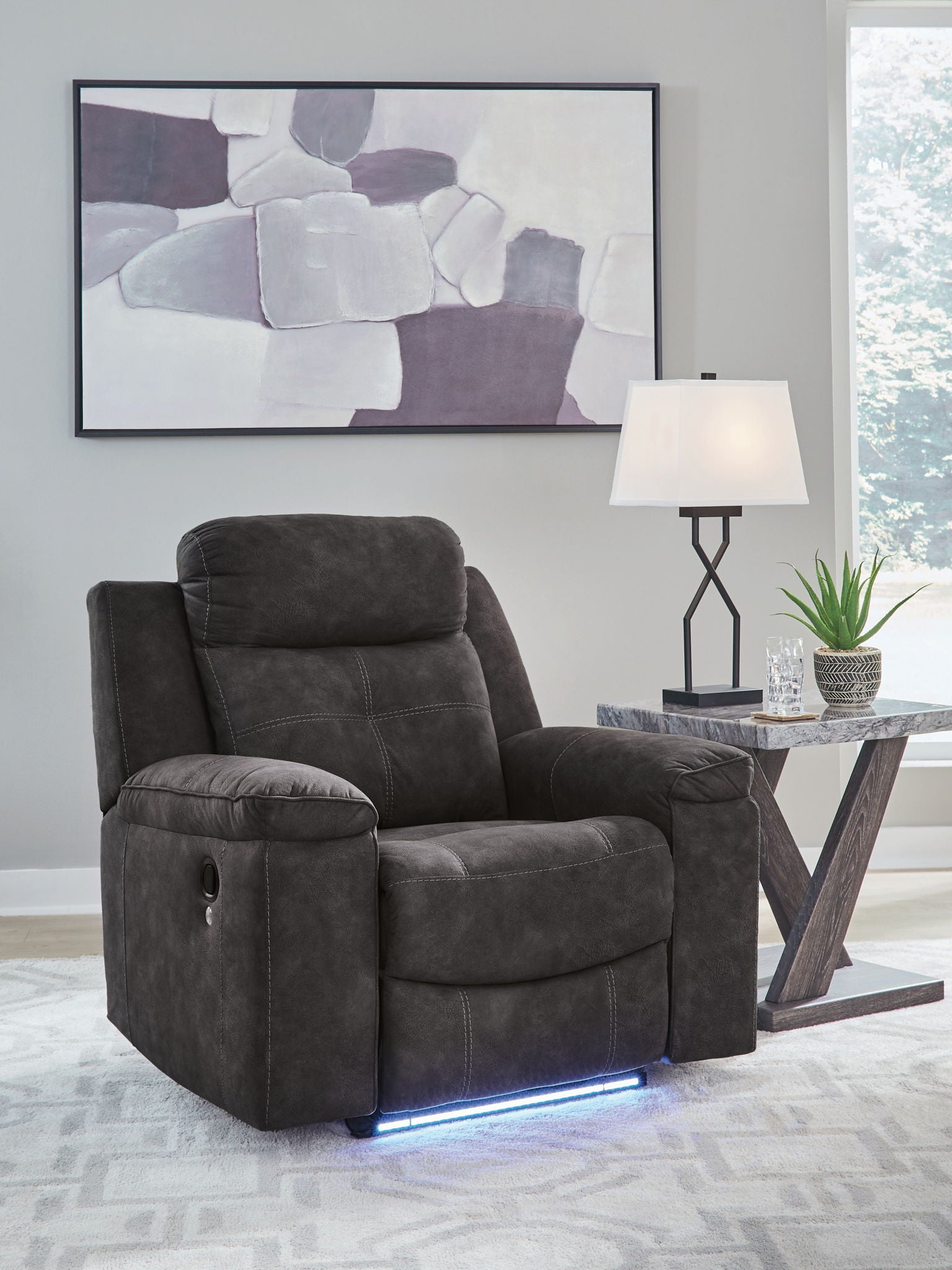 Brysonview - Zero Wall Recliner - Charcoal - Hornell Furniture Outlet