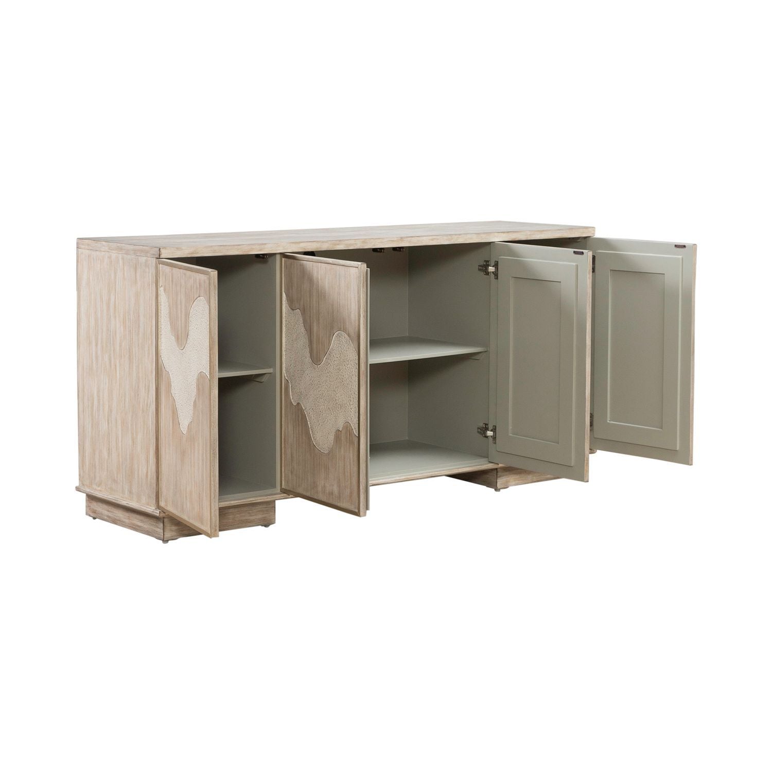 Terrace - 4 Door Accent Cabinet - Gray - Hornell Furniture Outlet
