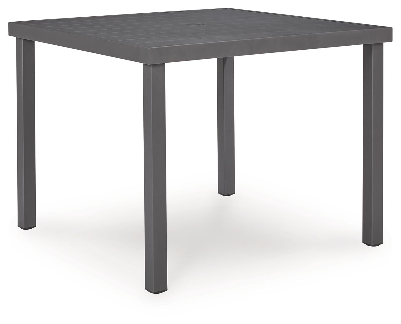 Rocky Creek - Square Dining Table With Umbrella Option - Gray - Hornell Furniture Outlet