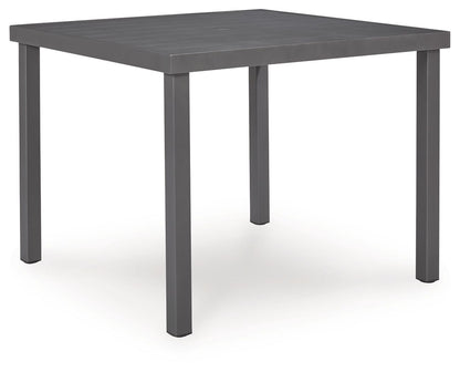 Rocky Creek - Square Dining Table With Umbrella Option - Gray - Hornell Furniture Outlet