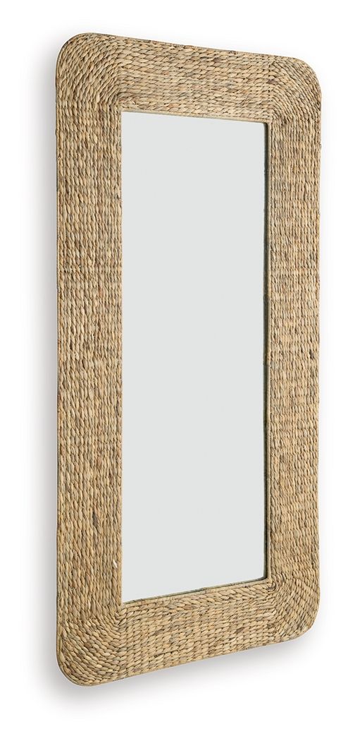 Norigan - Natural - Floor Mirror - Hornell Furniture Outlet