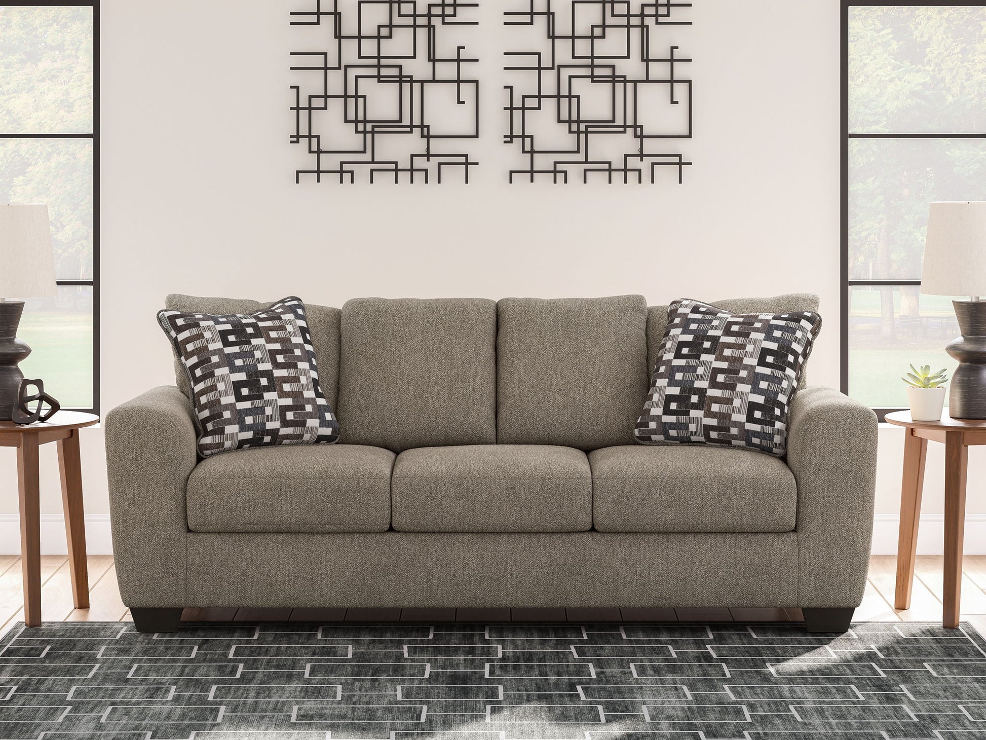 Triston - Peaks - Sofa - Suede - Hornell Furniture Outlet