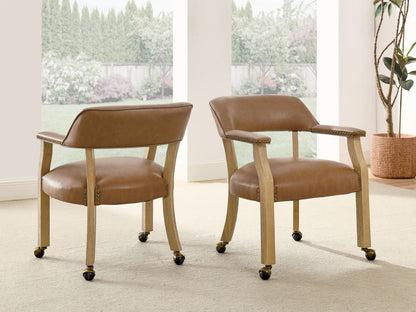Rylie - Castered Captain's Chair - Camel - Hornell Furniture Outlet