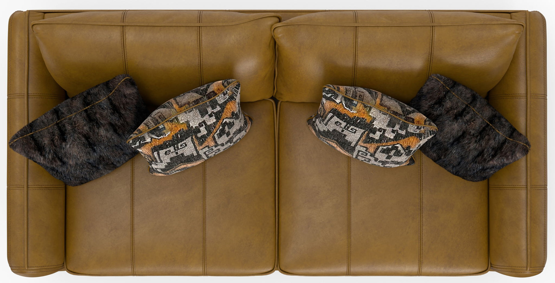 Corvara - Top Grain Italian Leather Match Sofa - Caramel - Hornell Furniture Outlet