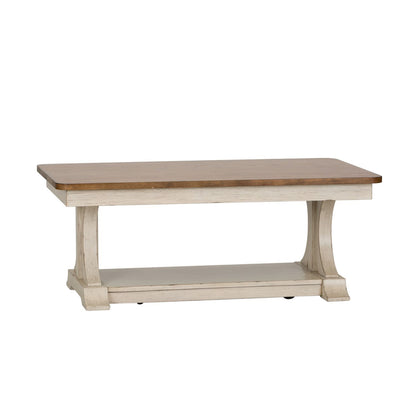 Farmhouse Reimagined - 3 Piece Table Set (1 Cocktail 2 End Tables) - White - Hornell Furniture Outlet