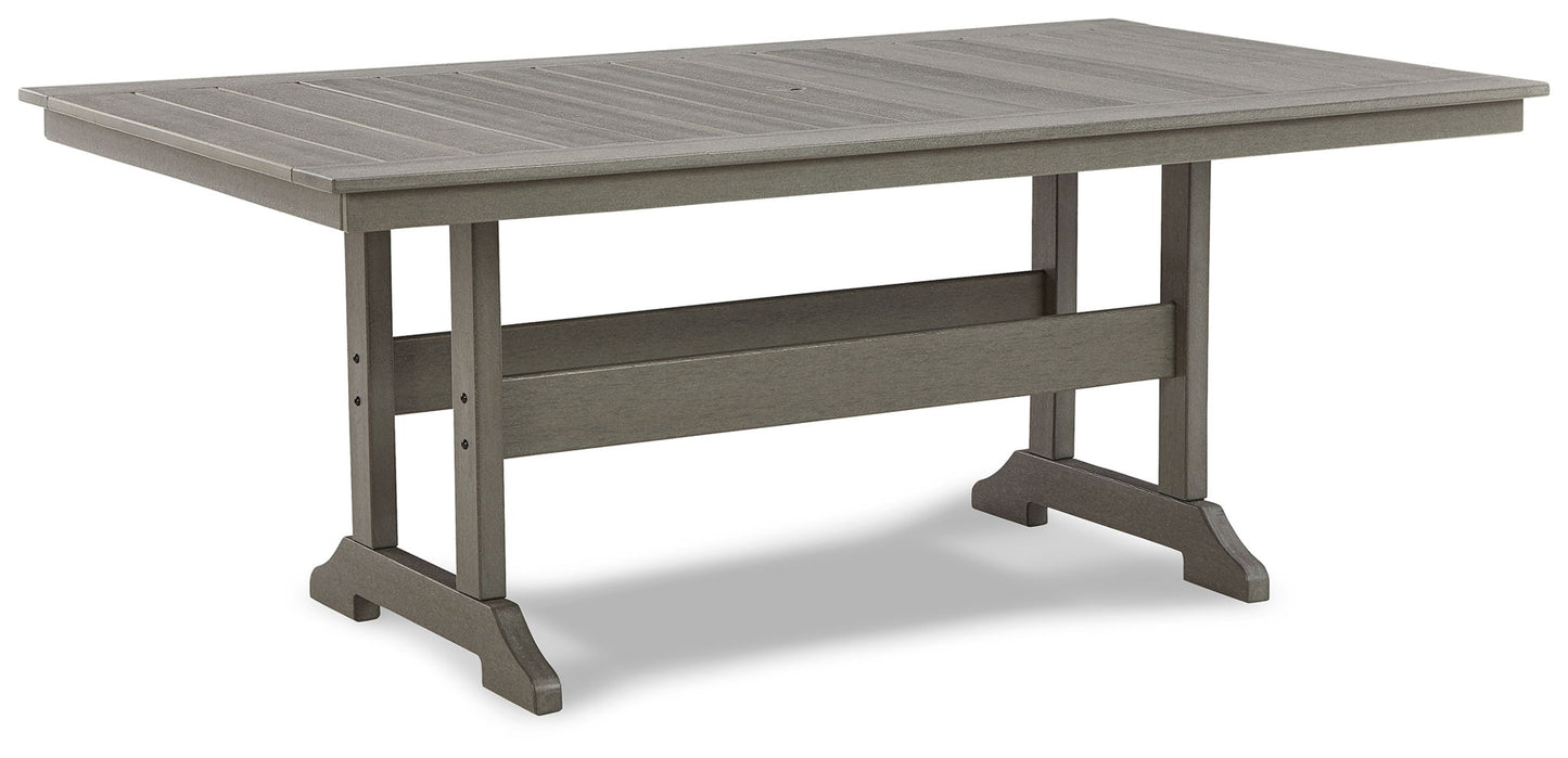 Visola - RECT Dining Table w/Umb OPT - Gray - Hornell Furniture Outlet