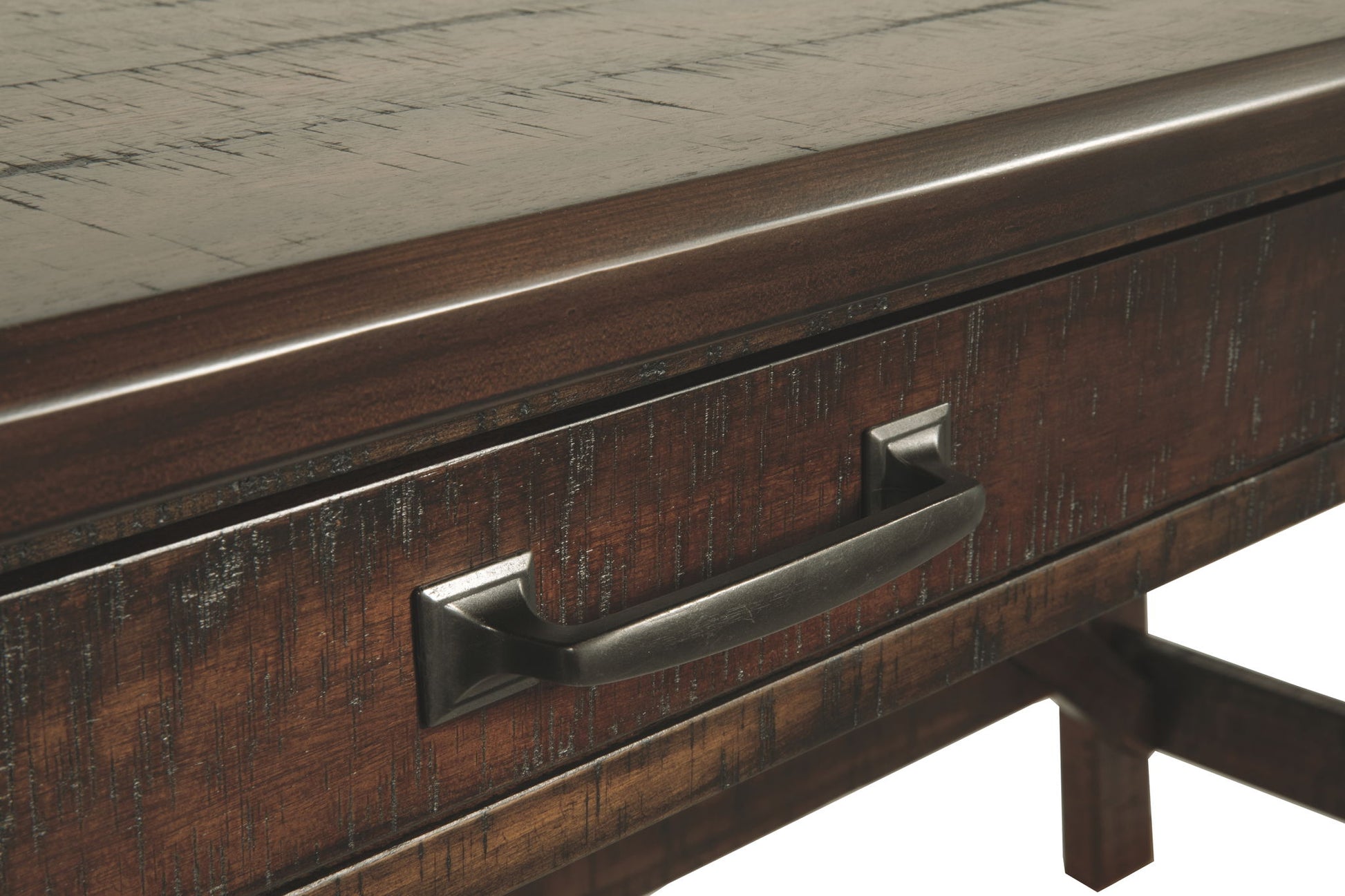 Baldridge - Rustic Brown - Home Office Large Leg Desk - Hornell Furniture Outlet