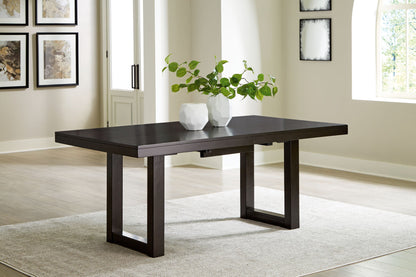 Neymorton - Dark Grayish Brown - Rectangular Dining Room Butterfly Extension Table - Hornell Furniture Outlet