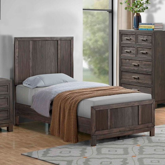 Modern Edge - Twin Panel Bed - Caffe - Hornell Furniture Outlet