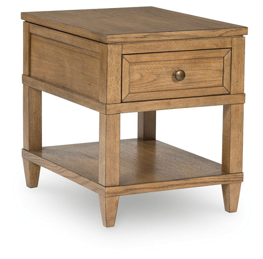 Sharlance - Light Brown - Rectangular End Table - Hornell Furniture Outlet