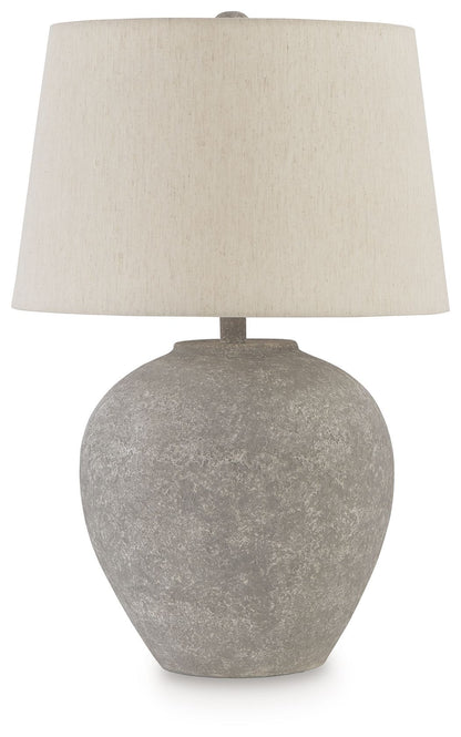 Dreward - Distressed Gray - Paper Table Lamp - Hornell Furniture Outlet
