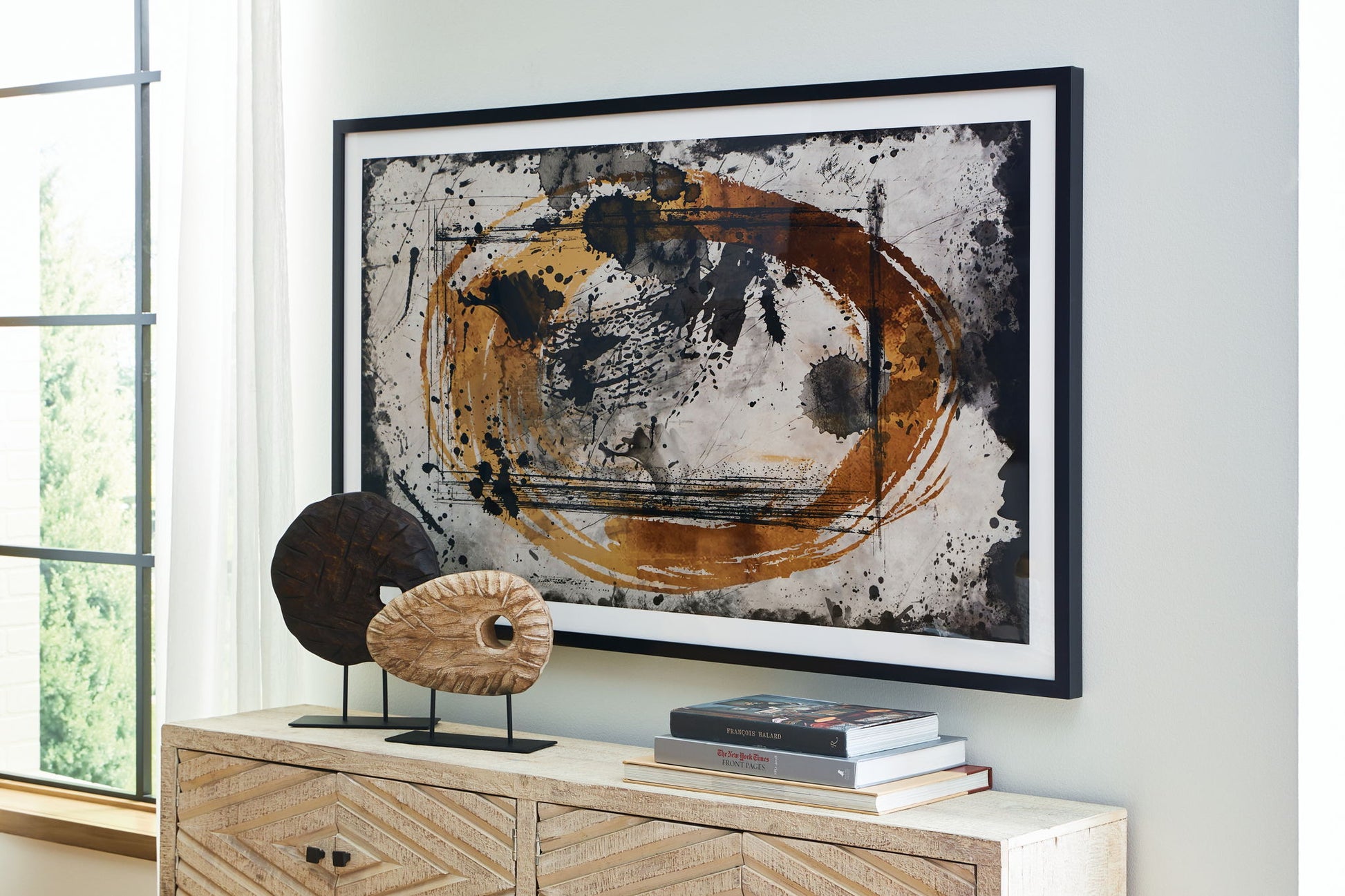 Clefting - Black / Caramel / Tan - Wall Art - Hornell Furniture Outlet