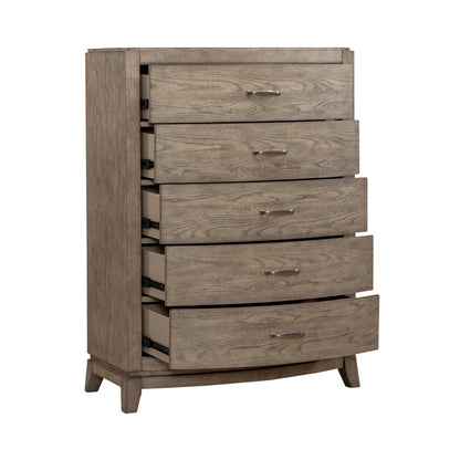 Avalon - 5 Drawer Chest - Burnished Beige - Hornell Furniture Outlet