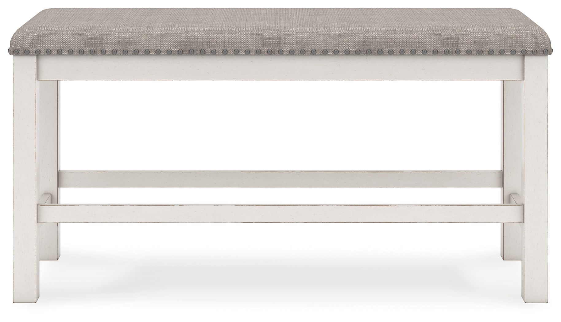 Robbinsdale - Antique White - Dbl Counter Height Upholstered Dining Bench - Hornell Furniture Outlet