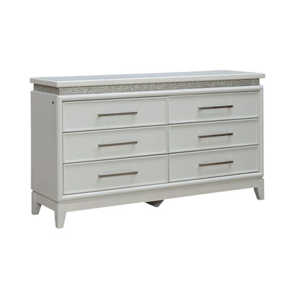 Reflections - 6 Drawer Dresser With Lights - White - Hornell Furniture Outlet