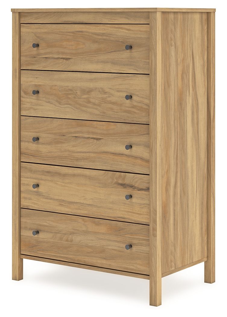 Bermacy - Light Brown - Five Drawer Chest - Hornell Furniture Outlet