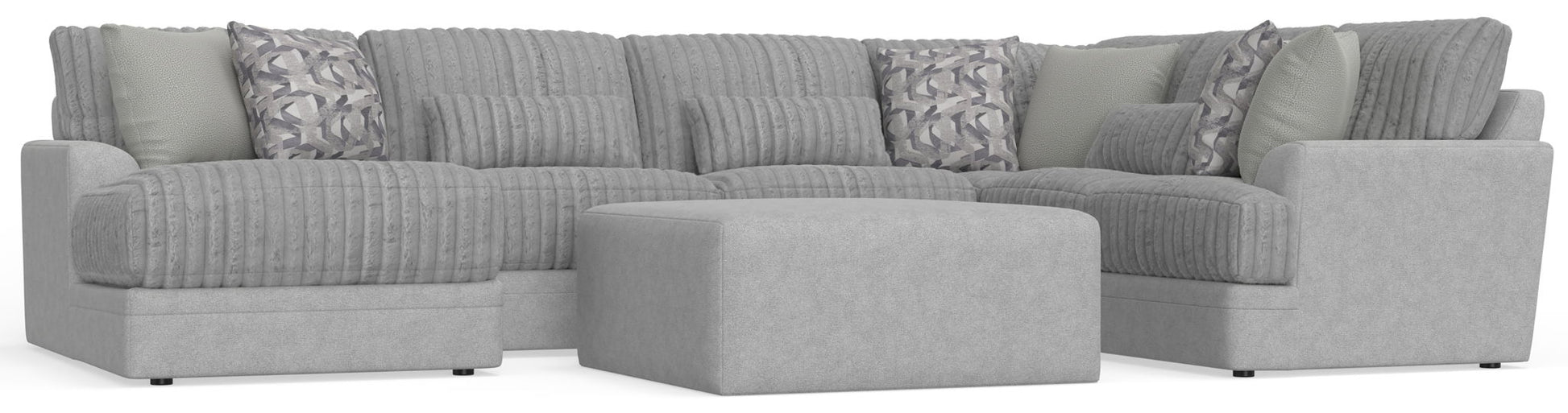 Titan - Sectional With Comfort Coil Seating, Cocktail Ottoman And Accent Pillows Included - Hornell Furniture Outlet