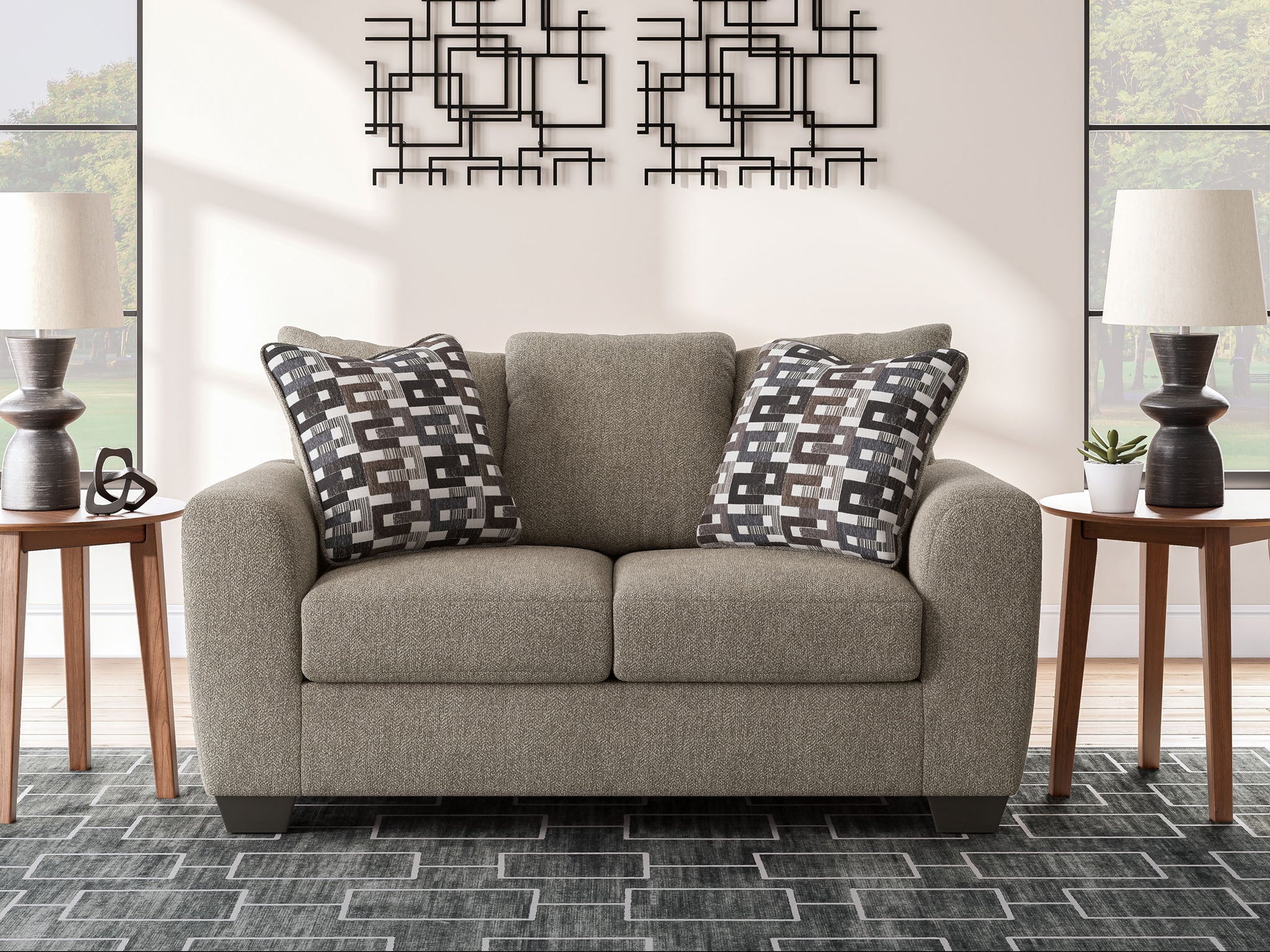 Triston - Peaks - Loveseat - Suede - Hornell Furniture Outlet