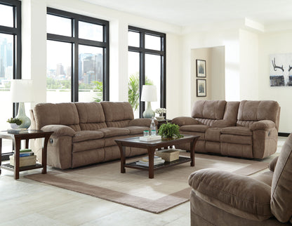 Reyes - Lay Flat Reclining Console Loveseat With Storage & Cupholders - Hornell Furniture Outlet