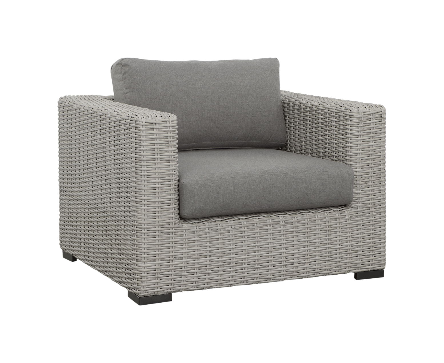 Blakley - Outdoor Lounge Chair (Set of 2) With Half - Round Wicker - Gray - Hornell Furniture Outlet