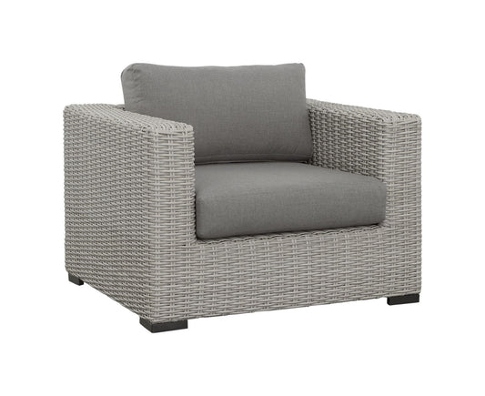 Blakley - Outdoor Lounge Chair (Set of 2) With Half - Round Wicker - Gray - Hornell Furniture Outlet
