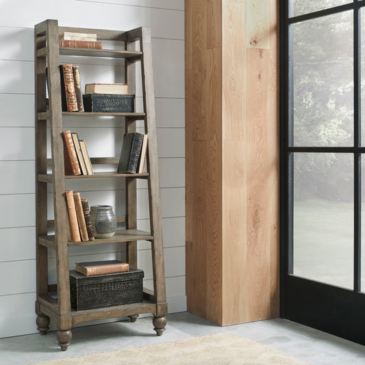 Americana Farmhouse - Wood Leaning Pier Bookcase - Light Brown - Hornell Furniture Outlet
