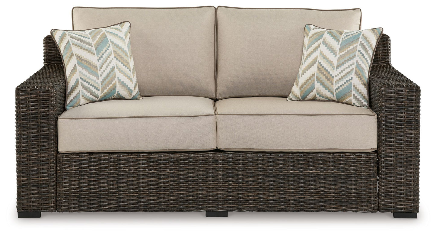 Coastline Bay - Brown - Loveseat W/Cushion - Hornell Furniture Outlet