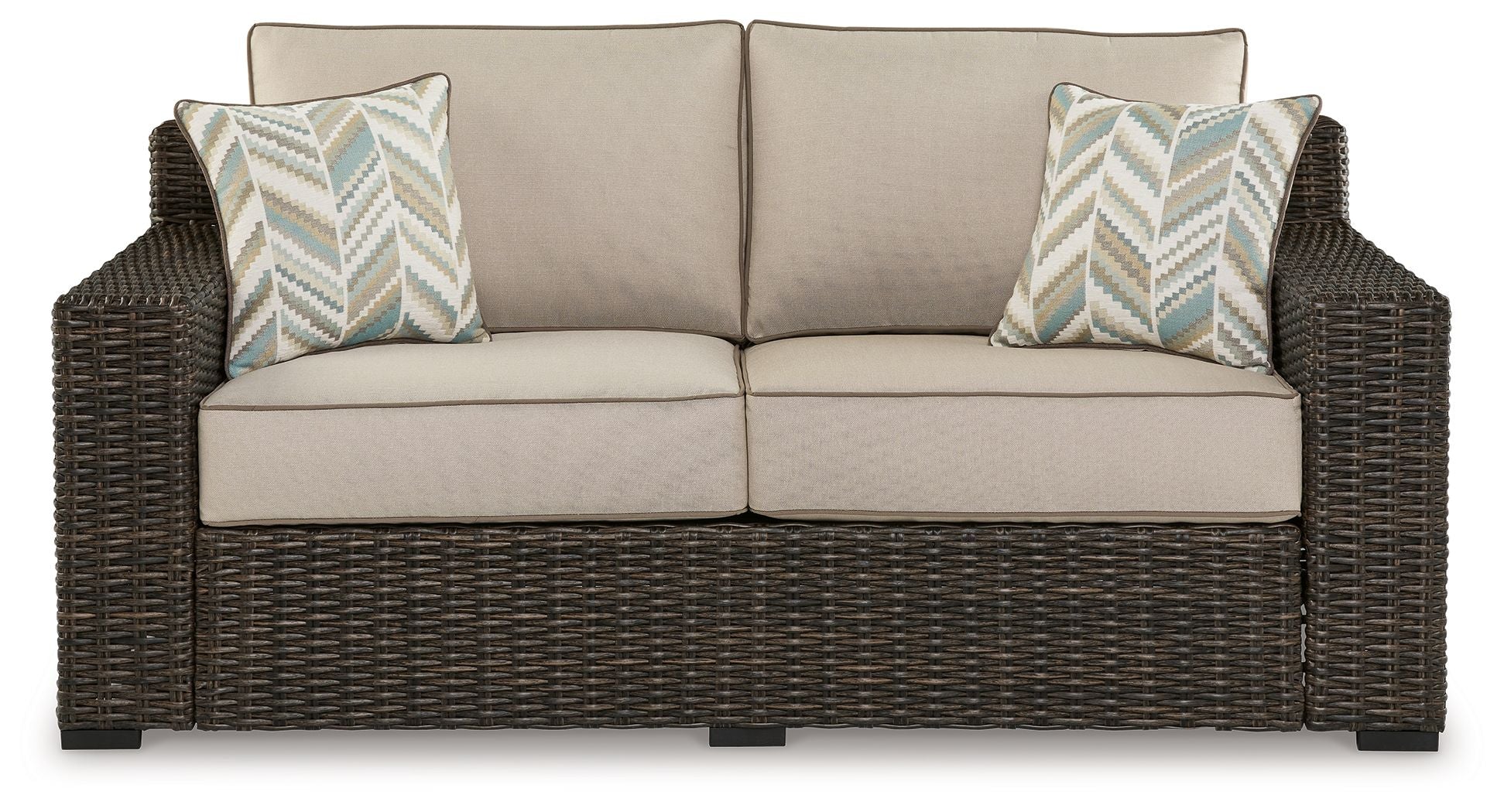 Coastline Bay - Brown - Loveseat W/Cushion - Hornell Furniture Outlet