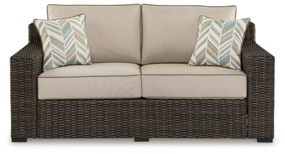 Coastline Bay - Brown - Loveseat W/Cushion - Hornell Furniture Outlet