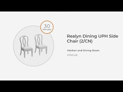 Realyn - Dining UPH Side Chair (Set of 2) - Ribbonback - Chipped White